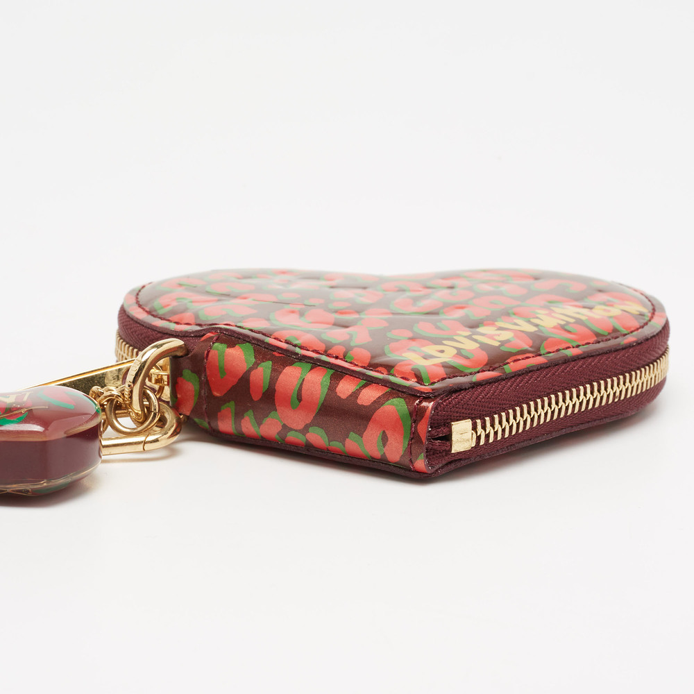 LOUIS VUITTON Vernis Leather Limited Edition Stephen Sprouse Heart Coin Purse - Picture 7 of 9